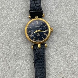 Gucci Vintage Watch Stacked Gold Tone/Black Women's